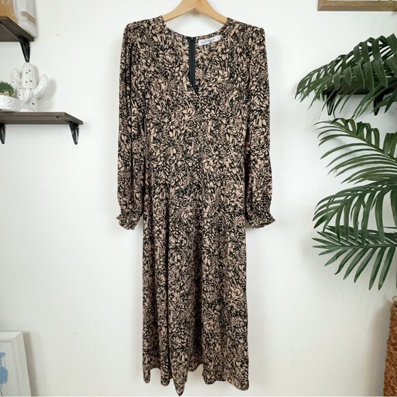 NWT Lusana Camilla Midi Dress in Palma 100% Crepe Georgette - Picture 2 of 9